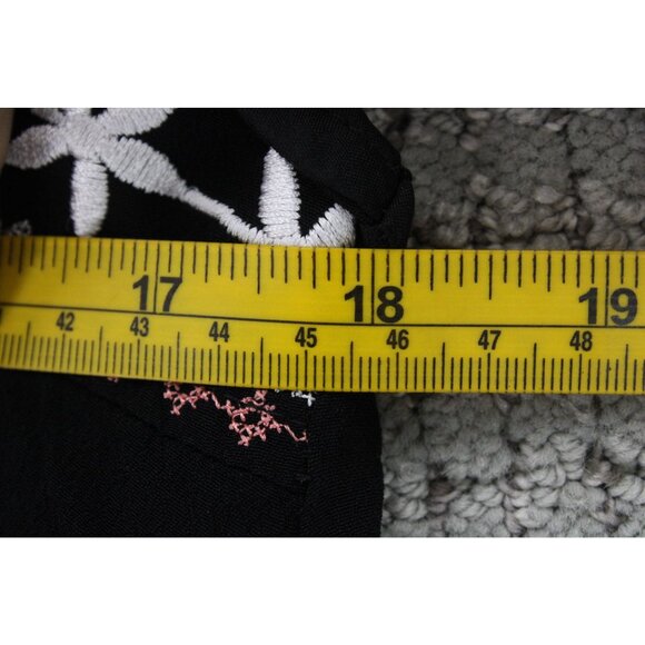 Cupcakes & Cashmere Mini Dress Womens Small S Black Sleeveless Embroidered Boho - Picture 6 of 7
